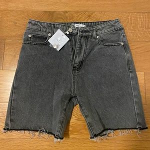 Blake Denim Biker Shorts / Gray / M